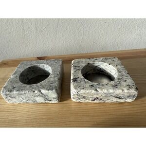 VTG Set Of 2 Granite/Stone Coasters Or Candle Holder Raw Rough No Polish Organic